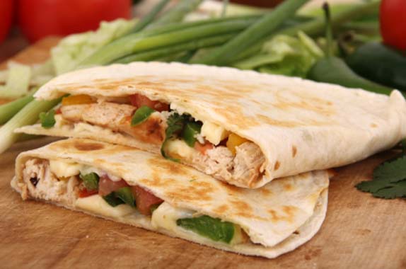 shredded chicken quesadillas