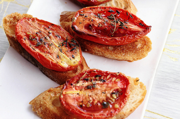 November recipe crostini thyme tomatoes