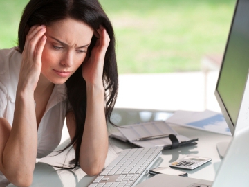 woman stressed at work