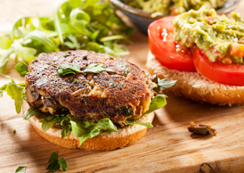 lentil and cheese burger