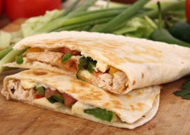 shredded chicken quesadillas