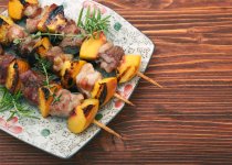 Peach and Pork Skewers