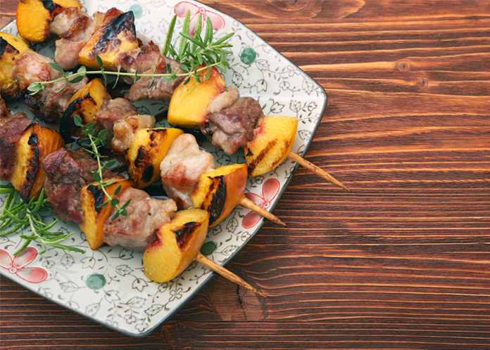 Peach and Pork Skewers