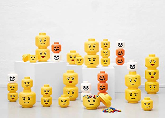 Lego head storage boxes