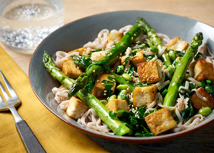 Soba Linguine with Tofu and Spring Greens 2019