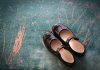 Pair of girls school shoes